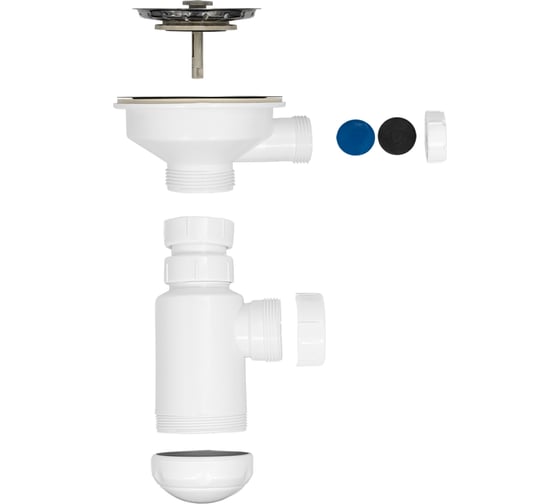 Сифон для выпуска MasterProf 90-94 мм, 3.1/2"х40, с нерж.решеткой ИС.110689