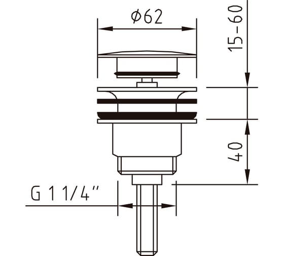 Донный клапан CLEVER QUICK-CLAC LEO 1-1/4" 98674