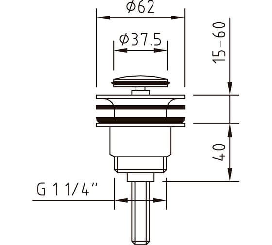 Донный клапан CLEVER QUICK-CLAC LYNX 1-1/4" 98673