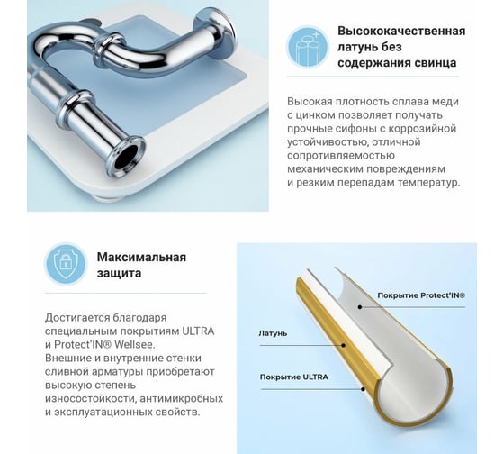 Сифон для раковины Wellsee Drainage System 182102000