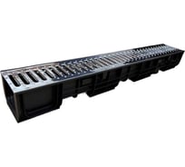 Пластиковый лоток Gidrolica dn100, h100 мм, с нержавеющей решеткой, класс a15 804503