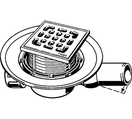 Трап VIEGA модель 4935.1 с изоляционным фланцем, гидрозатвором 00000020433
