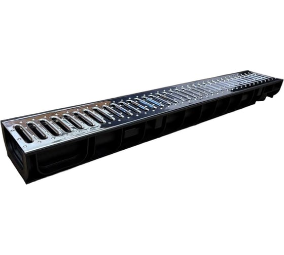 Пластиковый лоток Gidrolica dn100 h80 мм с нержавеющей решеткой класс a15 803503