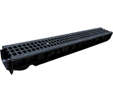 Пластиковый лоток Gidrolica dn100 h100 мм с пластиковой решёткой и крепежом класс а15 804504