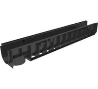 Пластиковый лоток Gidrolica dn100 h135 мм со штампованной оцинкованной решёткой и крепежом класс а15 800508/1