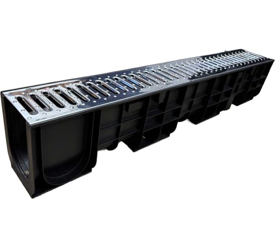Пластиковый лоток Gidrolica dn100 h185 мм с нержавеющей решеткой класс a15 802503