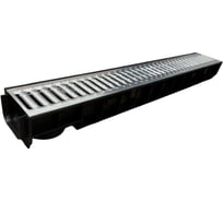 Пластиковый лоток Gidrolica dn100 h100 мм со стальной оцинкованной решеткой и крепежом класс a15 804508/1