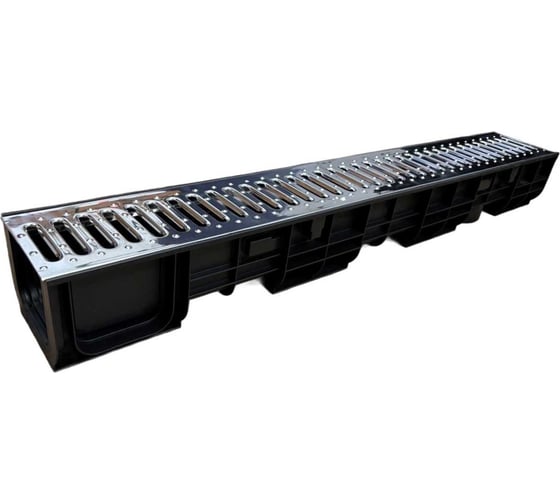 Пластиковый лоток Gidrolica dn100 h120 мм с нержавеющей решеткой класс a15 801503 1