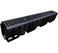 Пластиковый лоток Gidrolica dn100 h185 мм с пластиковой решёткой и крепежом класс а15 802504