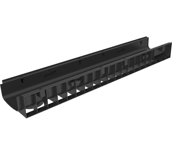 Пластиковый лоток Gidrolica dn150 h100 мм с решёткой ячеистой стальной оцинкованной и крепежом класс в125 815511
