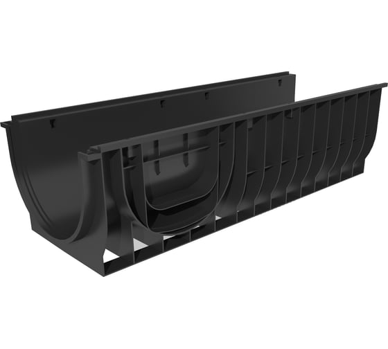 Пластиковый лоток Gidrolica pro dn300 h280 мм с пластиковой решеткой и крепежом класс c250 832535