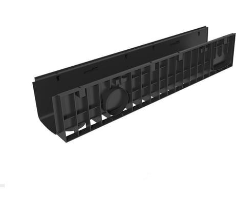 Пластиковый лоток Gidrolica dn150 h185 мм с чугунной ячеистой решеткой и крепежом класс c250 816517