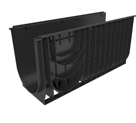 Пластиковый лоток Gidrolica pro dn300 h480 мм с пластиковой решеткой и крепежом класс c250 834535