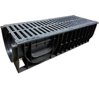 Пластиковый лоток Gidrolica dn300 h280 мм с чугунной щелевой решеткой и крепежом класс c250 832534