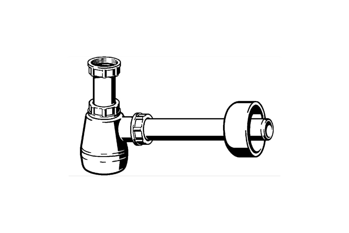 Сифон для биде Viega, для смесителя с донным клапаном, 1 1/4x32 120337 ...