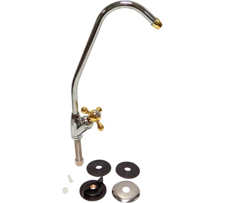 Кран для чистой воды Профитт FCT-03 латунный, хромированный с золотистыми вставками 3175166