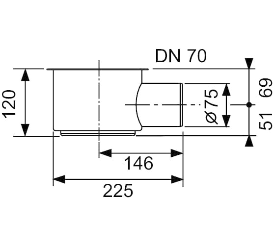 Сифон TECE DN 70 650002
