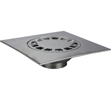 Прямой трап металлический MPF 15x15, 50 мм, хром ИС.110553