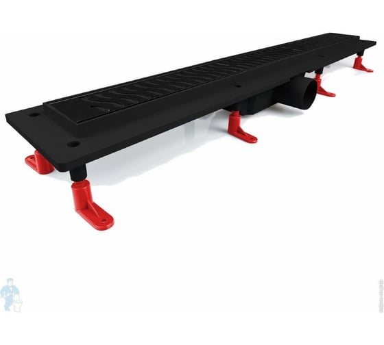 Душевой лоток 700мм Miano HARMONY BLACK EDITION боковой слив D50 решетка HARMONY черная матовая MS-70HB