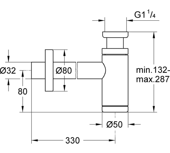Сифон GROHE 1 1/4" из латуни 28912000