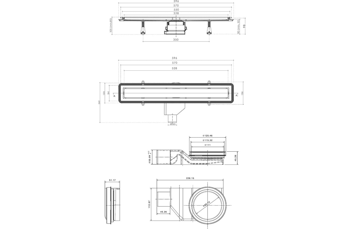 Душевой лоток Pestan Confluo Premium Line 550 13100003 - выгодная цена ...