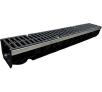 Пластиковый усиленный лоток Gidrolica dn100 h118,5 мм с полиамидной решеткой и крепежом класс с250 509 0804C