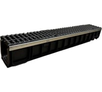 Пластиковый усиленный лоток Gidrolica dn100 h138,5 мм с щелевой чугунной решеткой, кл. е600 0801E