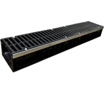 Пластиковый усиленный лоток Gidrolica dn150 h118,5 мм с полиамидной решеткой и крепежом класс с250 0815512