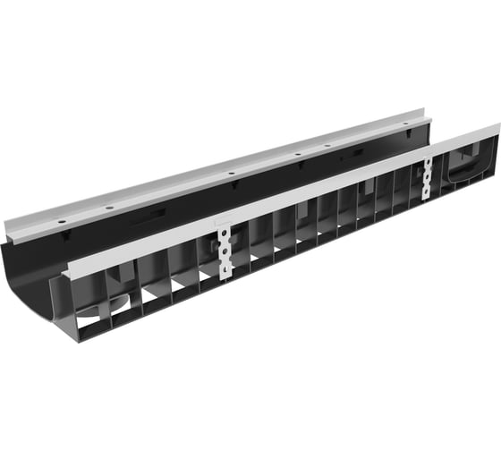 Пластиковый усиленный лоток Gidrolica dn150 h118,5 мм с щелевой чугунной решеткой, кл. е600 0815E