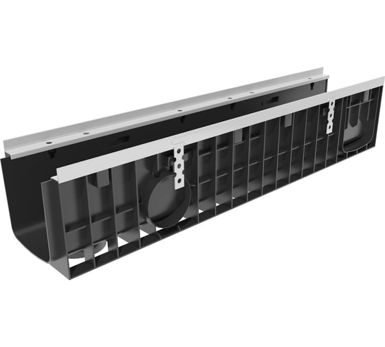 Пластиковый усиленный лоток Gidrolica dn150 h203,5 мм с щелевой чугунной решеткой, кл. е600 0816E