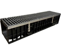 Пластиковый усиленный лоток Gidrolica dn200 h203,5 мм с щелевой чугунной решеткой, кл. е600 0820E