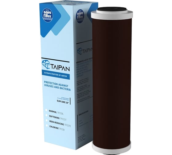Картридж TAIPAN антибактериальный 10SL, 0,05 микрон с угольной вставкой Aquafilter 001