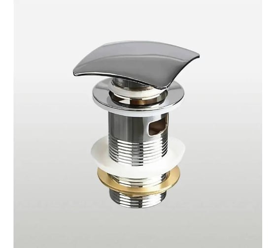 Донный клапан Terma CLICK-CLACK c квадратной кнопкой, с переливом, chrome 32377
