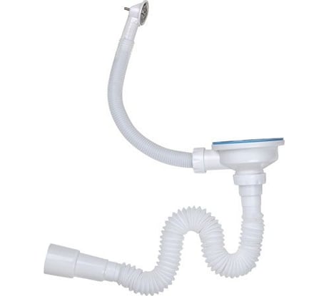 Сифон AV Engineering 3 1/2 гофрированный, с круглым переливом, пластиковый винт 45 мм, выход 40/50 AVE129779