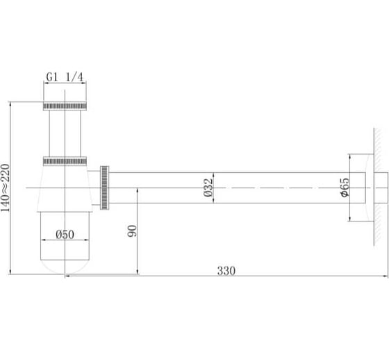 Сифон для раковины ABBER черный матовый AF0032B
