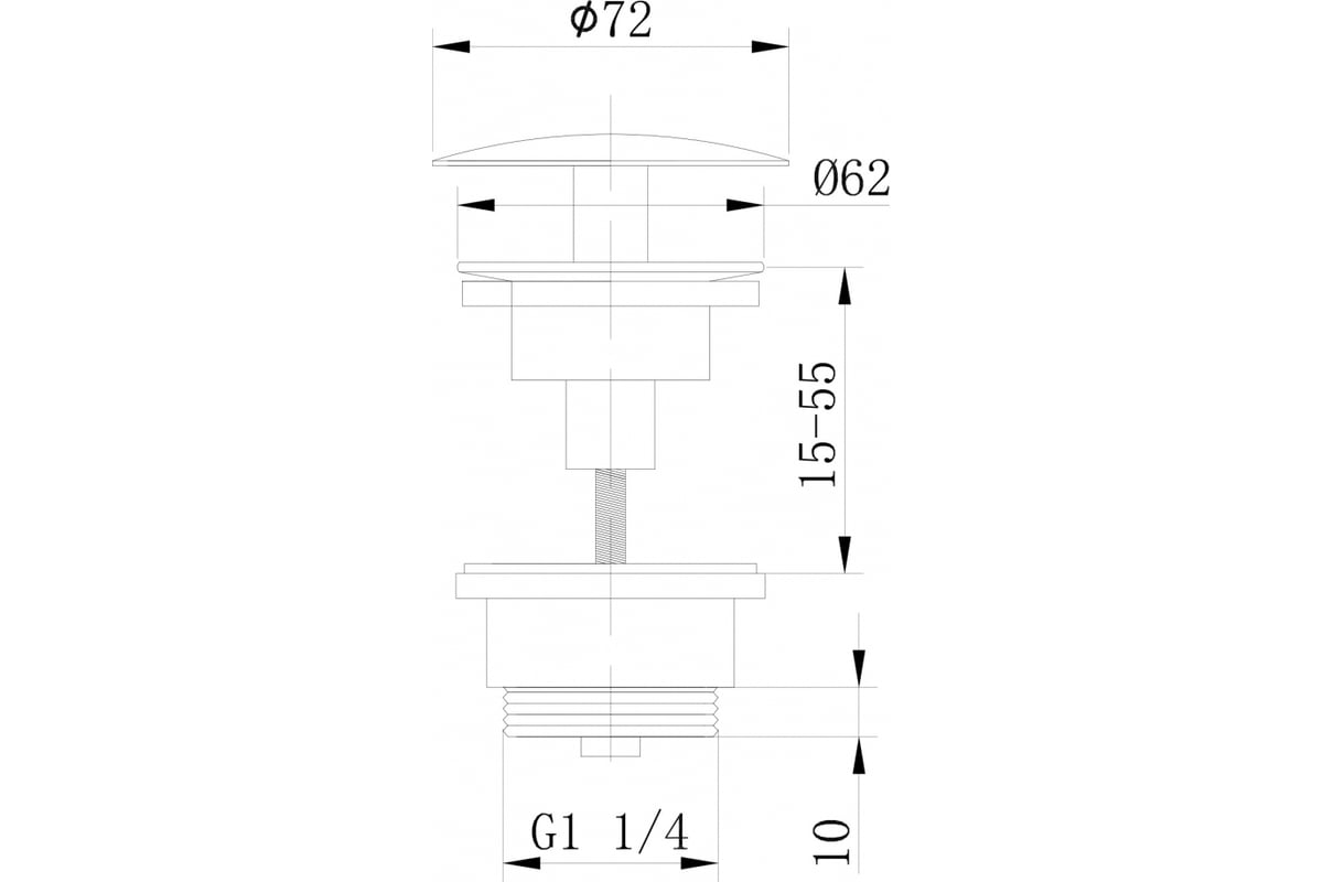 Донный клапан ABBER без перелива, фиксированный, белый AF0012W ...