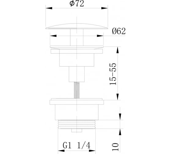 Донный клапан ABBER без перелива, фиксированный, черный матовый AF0012B
