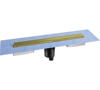 Напольный желоб водосток Berges b1 keramik 800 нержавеющая сталь, решетка бронза, s-сифон d50/110 вертикальный 094019