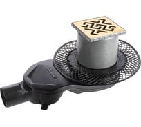 Трап водосток Berges platz antik 100x100, бронза, s-сифон d50 h60 боковой 094160