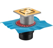 Трап водосток Berges zentrum norma 150x150, золото глянец, выпуск d50/75/110 h74 вертикальный 092463