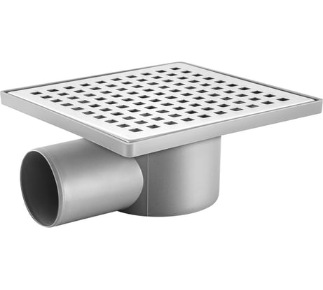 Напольный трап водосток Berges trend 150x150, нержавеющая сталь, хром глянец, d50 боковой 091002