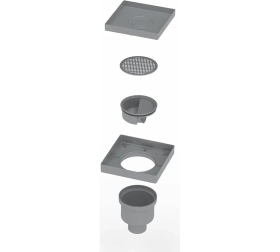 Напольный трап водосток Berges trend keramik 150x150, под керамическую плитку, d50 вертикальный 093004