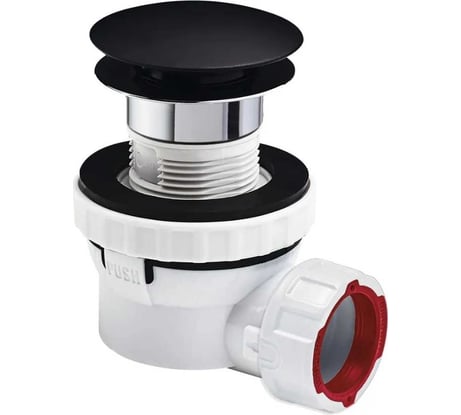 Сифон для раковины Wirquin Nano 6.7 с возможностью прочистки сверху, сухой затвор, выход 32 мм, цвет черный 30723978