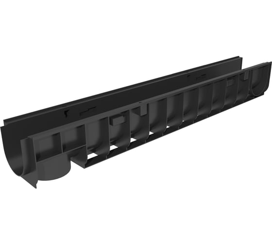Пластиковый лоток Gidrolica pro dn100, h152 мм, с полиамидной решеткой и крепежом, класс с250 800509