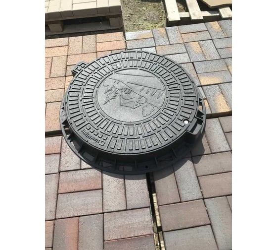 Пластиковый канализационный люк Standartpark садовый домик, черный, 80x10 см 35188-80Д