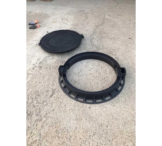 Пластиковый канализационный люк Standartpark садовый домик, черный, 80x10 см 35188-80Д