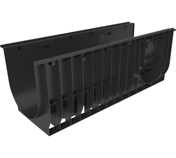 Пластиковый лоток Gidrolica pro dn300, h380 мм, с полиамидной решеткой и крепежом, класс c250 830535