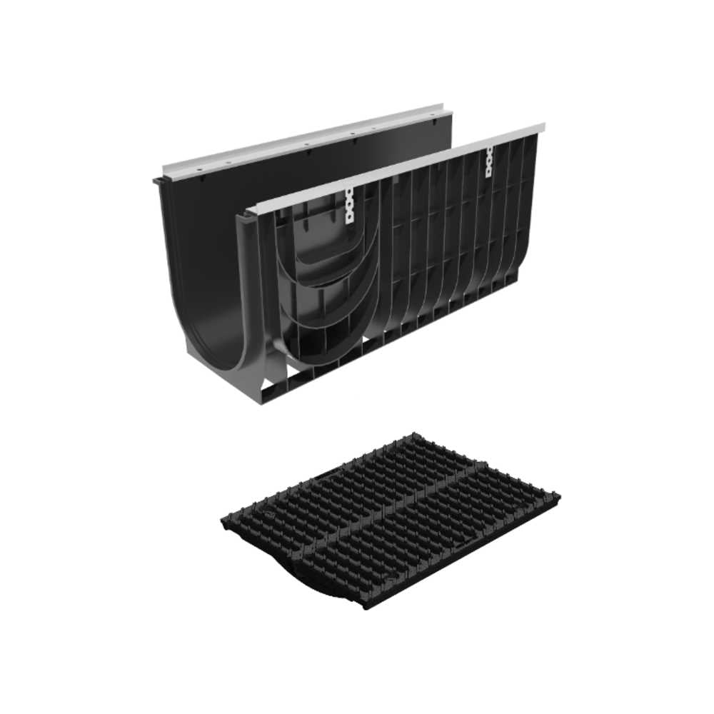 Усиленный пластиковый лоток Gidrolica dn300, h495.5 мм, с щелевой ...