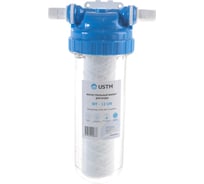 Магистральный прозрачный фильтр USTM WF-12UN в комплекте подключение на 1/2" картридж кронштейн 33383