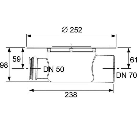 Сифон ТЕСЕ ТЕСЕdrainpoint S DN 70 мм 3603500